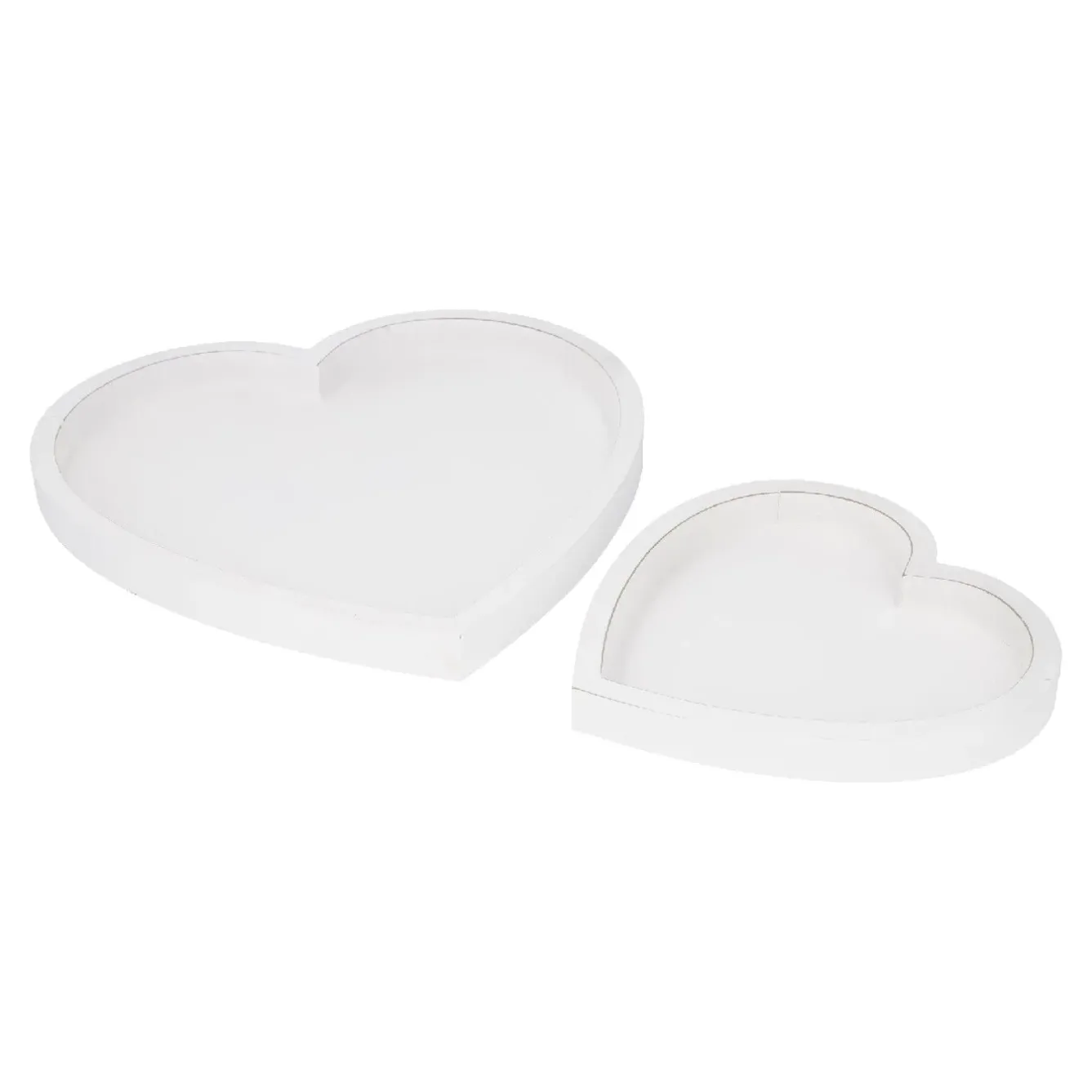 Fashion NANU-NANA 2er Set Tablett Herz, Weiß