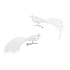 Sale NANU-NANA 2er Set Vogel-Clip Pailletten, Weiß/matt, 11 Cm