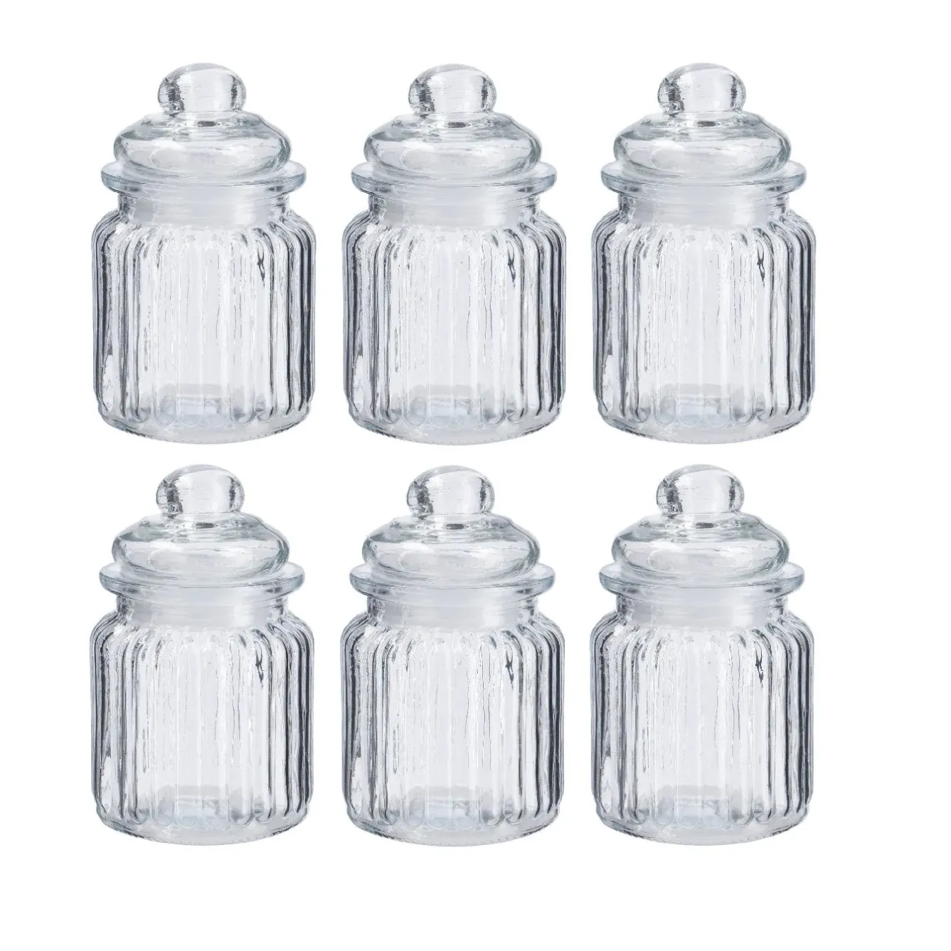 Outlet NANU-NANA 6er Set Vorratsglas Country, Geriffelt, 250 Ml