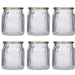 Outlet NANU-NANA 6er Set Windlicht Votiv, Goldrand/klar, 7 Cm