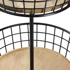 Clearance NANU-NANA Etagere Holz/Metall, 2 Körbe, Schwarz, 68 Cm