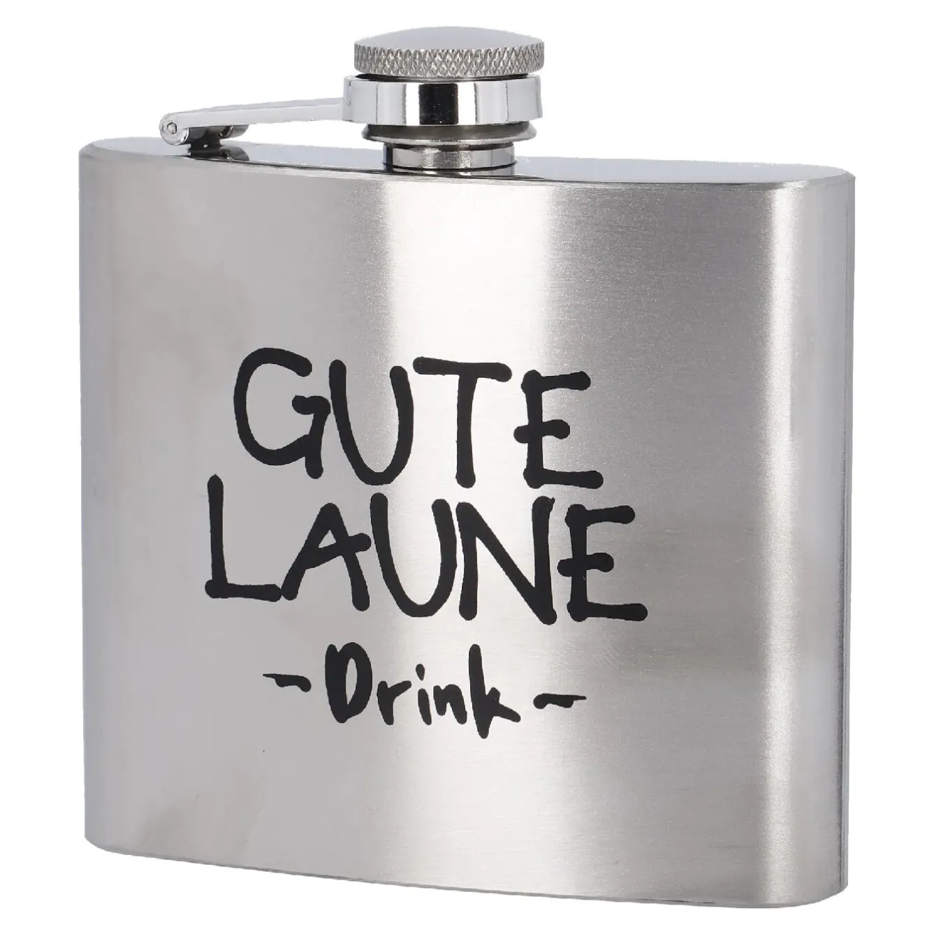 Fashion NANU-NANA Flachmann Spruch, Gute Laune, 150 Ml