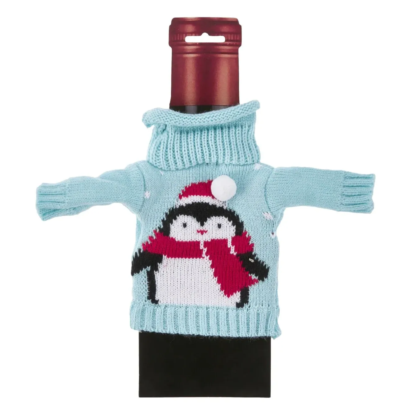 New NANU-NANA Flaschenbezug Strick, Pinguin Mütze