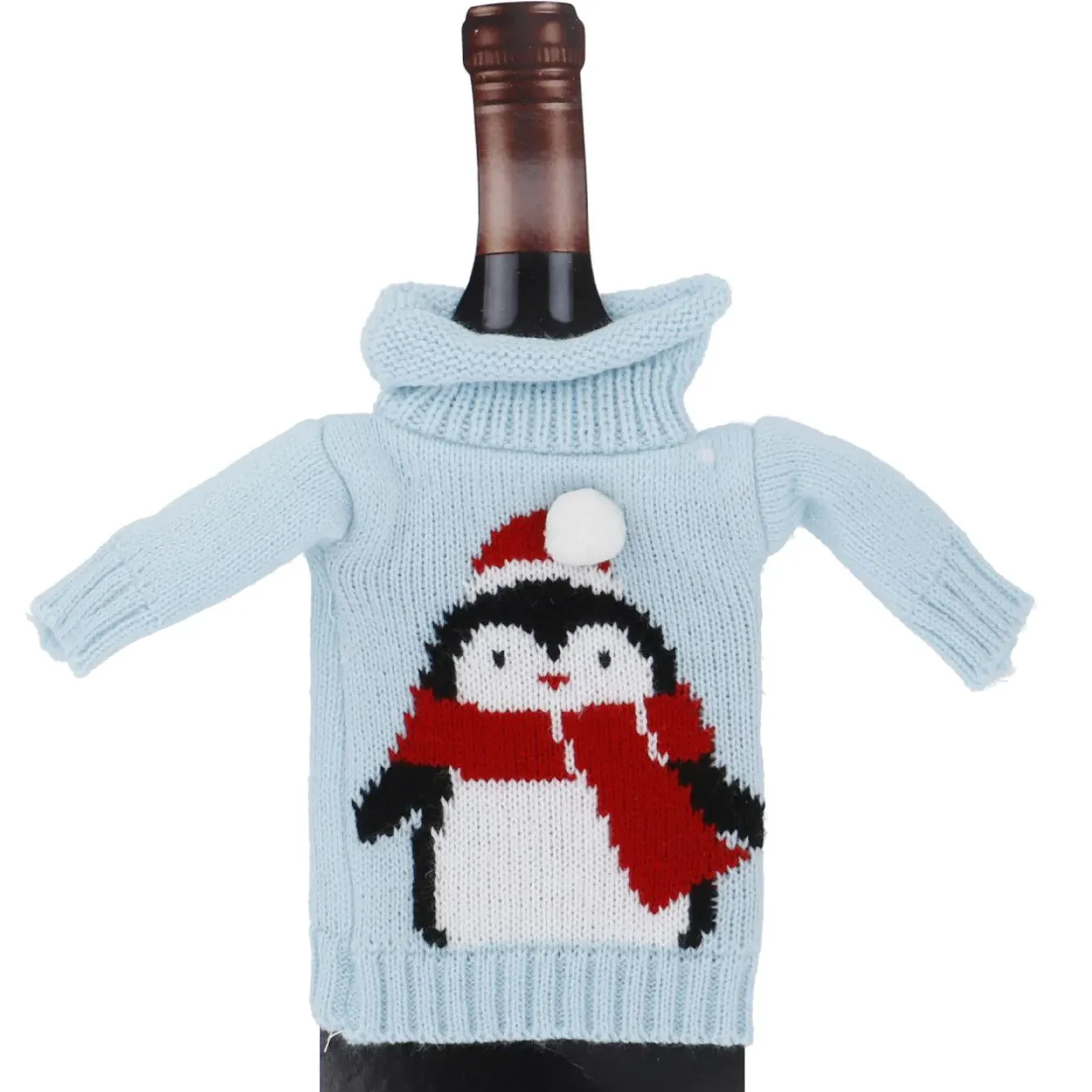 New NANU-NANA Flaschenbezug Strick, Pinguin Mütze