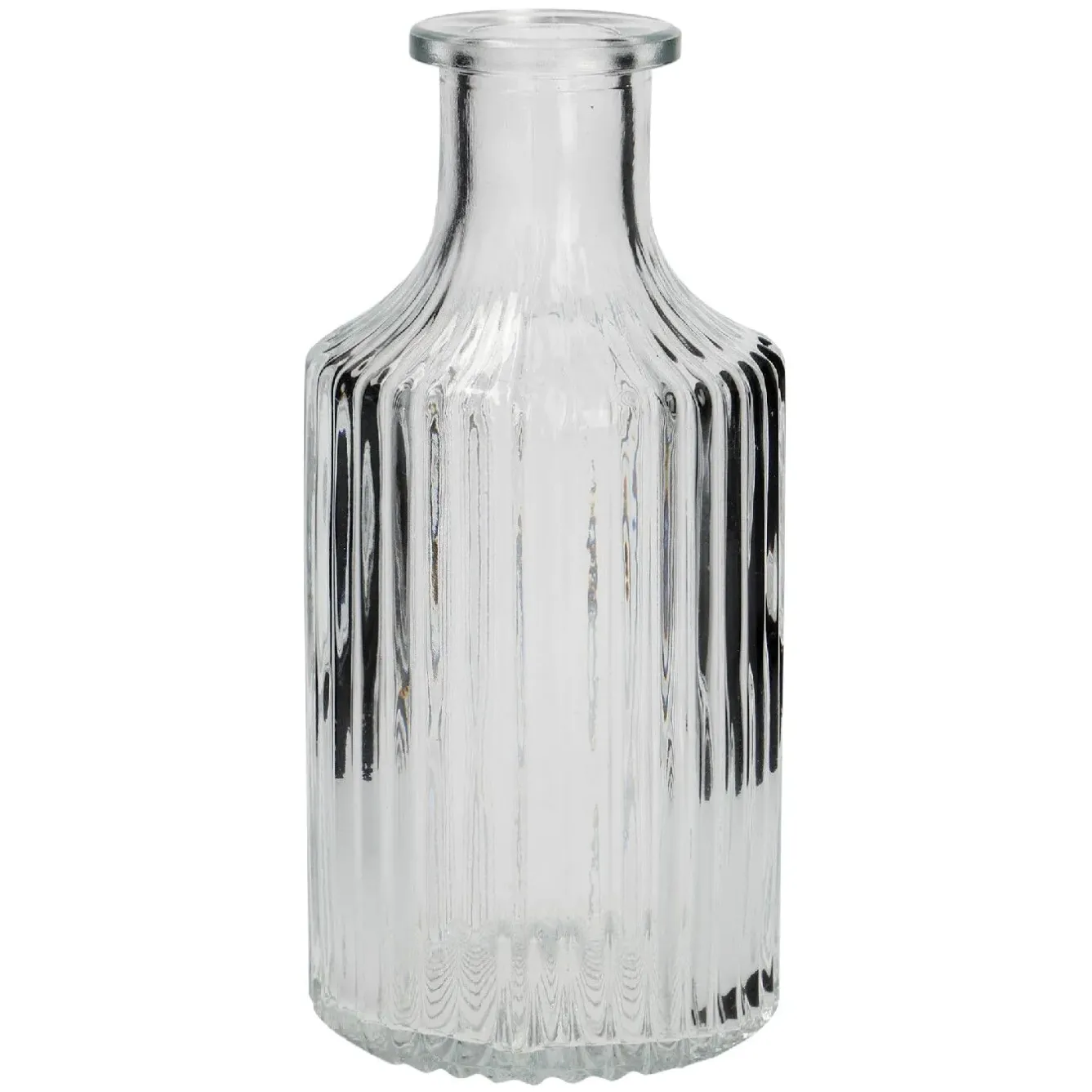 Fashion NANU-NANA Flaschen-Vase Rillen, Schmal, 7 X 14 Cm