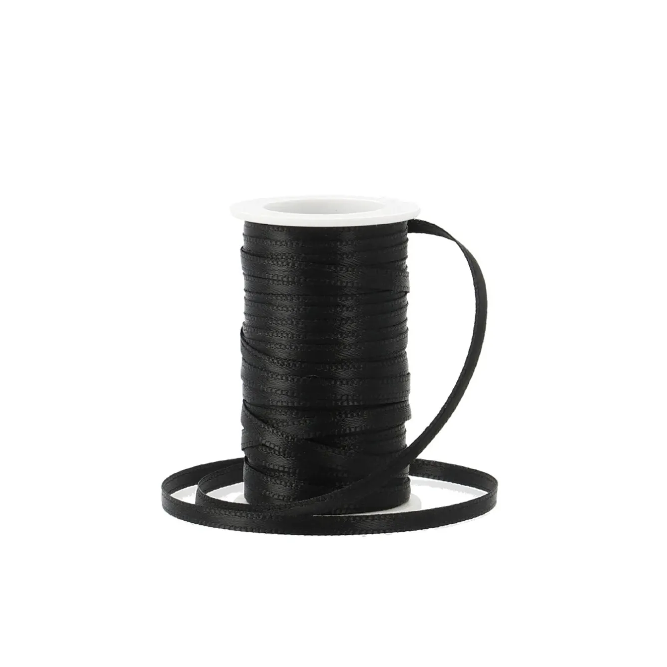 Hot NANU-NANA Geschenkband Satin, Schwarz, 3mm X 10m