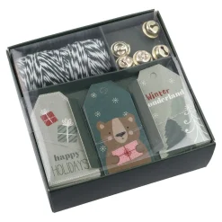 Hot NANU-NANA Geschenke-Set, Grün-weiß/grün, Kordel/Anhänger/Glocke