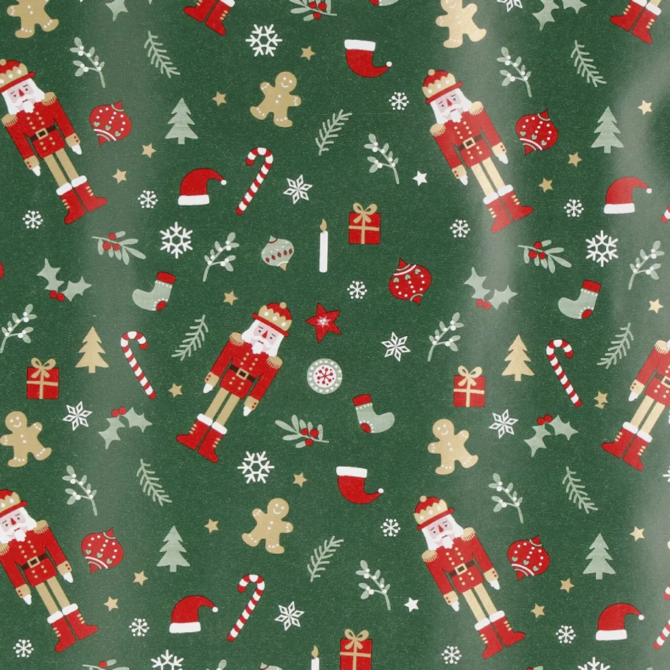 Clearance NANU-NANA Geschenkpapier Mix, Nussknacker/grün, 2 M
