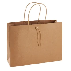 Clearance NANU-NANA Geschenktüte Mit Knopf, Braun, 32.5 X 24 Cm