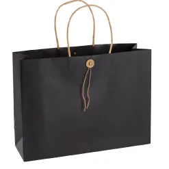 Sale NANU-NANA Geschenktüte Mit Knopf, Schwarz, 32.5 X 24 Cm