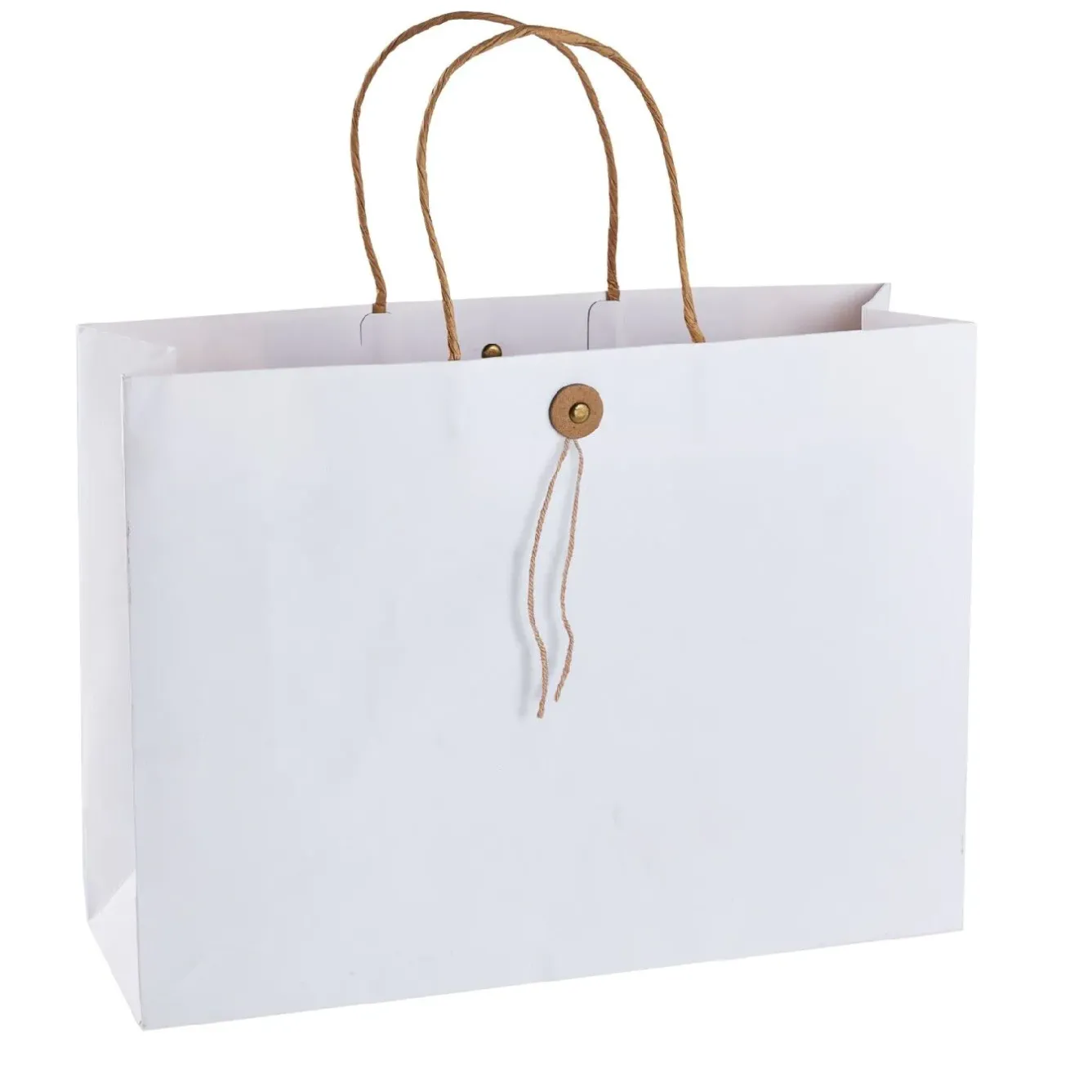 Clearance NANU-NANA Geschenktüte Mit Knopf, Weiß, 32.5 X 24 Cm