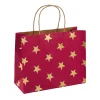 Clearance NANU-NANA Geschenktüte Prägung, Stern/rot/gold, 14.5 X 18.5 Cm