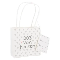 Hot NANU-NANA Geschenktüte Spruch, Von Herzen, 10 X 10 Cm