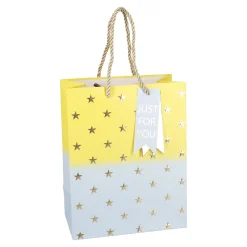 Discount NANU-NANA Geschenktüte Stern/Verlauf, Hellblau/gelb, 18 X 23 Cm