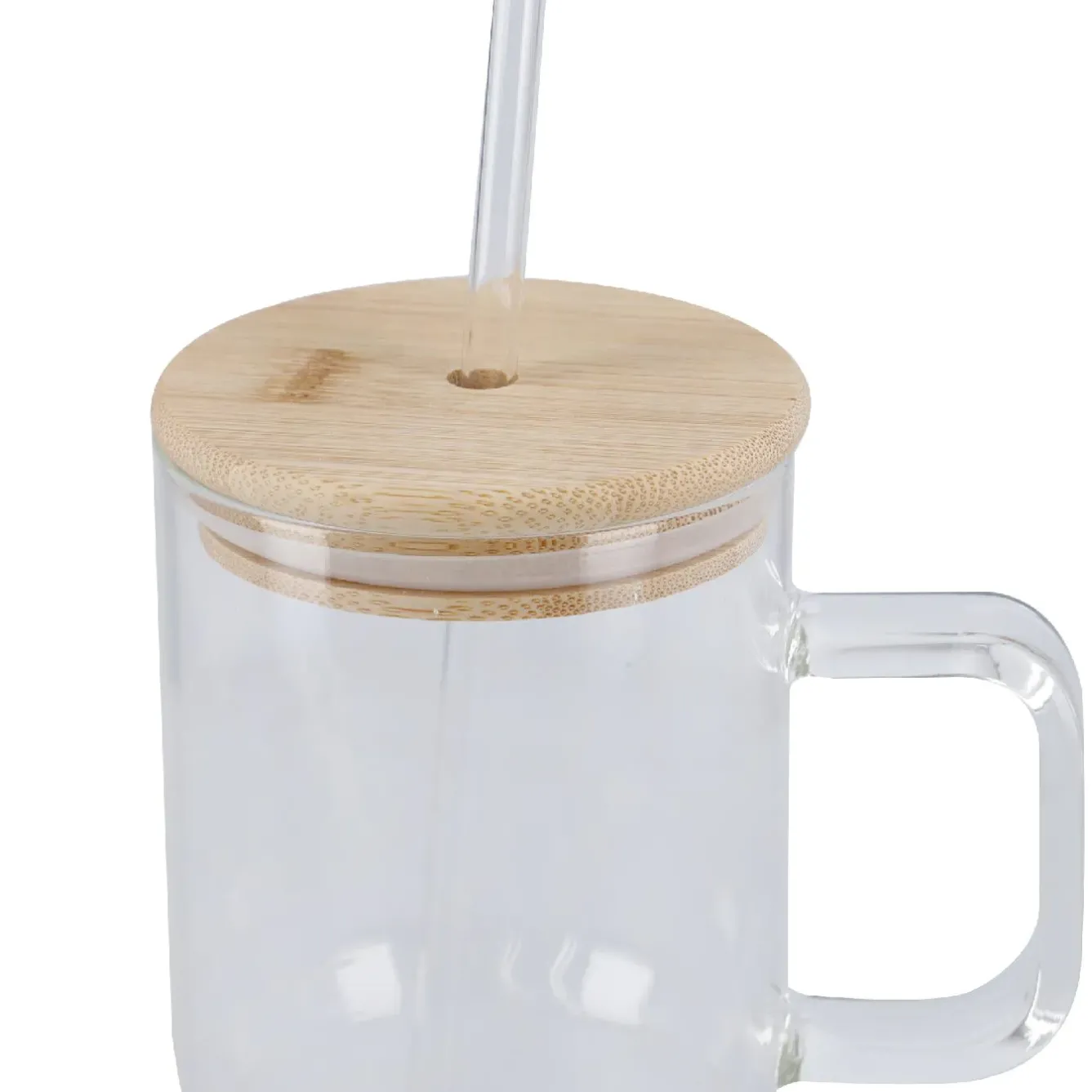 Hot NANU-NANA Glas Mit Deckel Und Strohhalm, Klar, 800 Ml