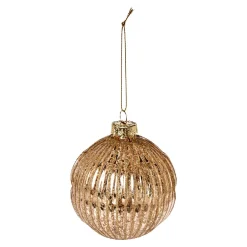 Online NANU-NANA Glaskugel Dekor, Rillen/gold, 8 Cm