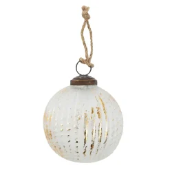 Online NANU-NANA Glaskugel Längsrillen, Creme/gold, 7 Cm