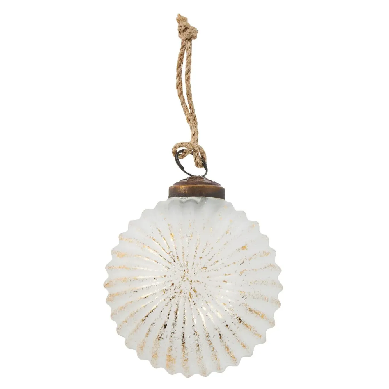 Discount NANU-NANA Glaskugel Querrillen, Creme/gold, 7 Cm