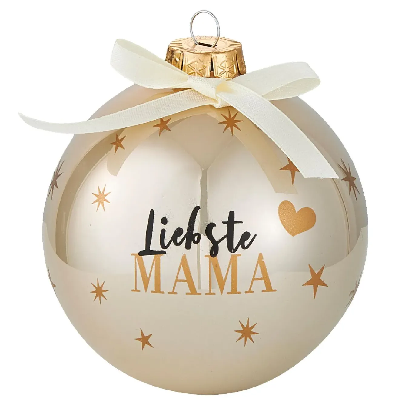 Online NANU-NANA Glaskugel Spruch, Mama/champagner/glänzend, 10 Cm