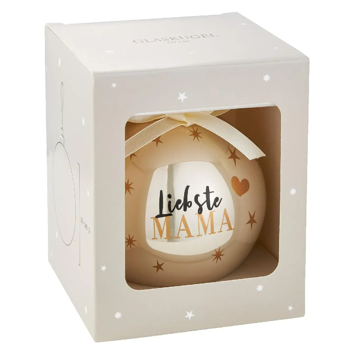 Online NANU-NANA Glaskugel Spruch, Mama/champagner/glänzend, 10 Cm