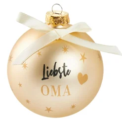 Outlet NANU-NANA Glaskugel Spruch, Oma/champagner/matt, 10 Cm