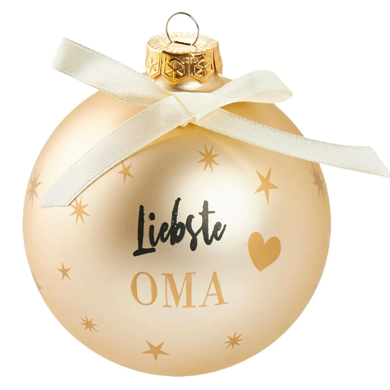 Outlet NANU-NANA Glaskugel Spruch, Oma/champagner/matt, 10 Cm