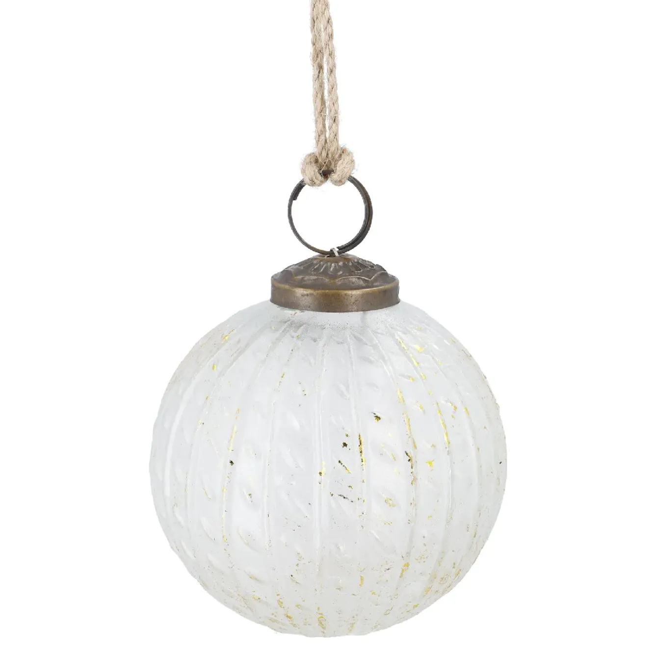 Online NANU-NANA Glaskugel Zopf, Creme/gold, 7 Cm