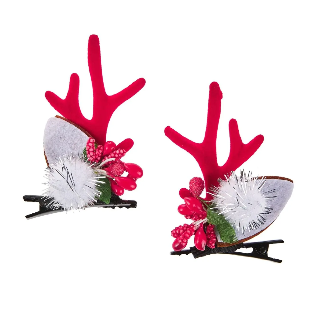 Outlet NANU-NANA Haarclip Geweih Mit Pompom, Rot/weiß