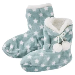 Clearance NANU-NANA Hausschuhe Bootie, Sterne/grün, Größe 37-39