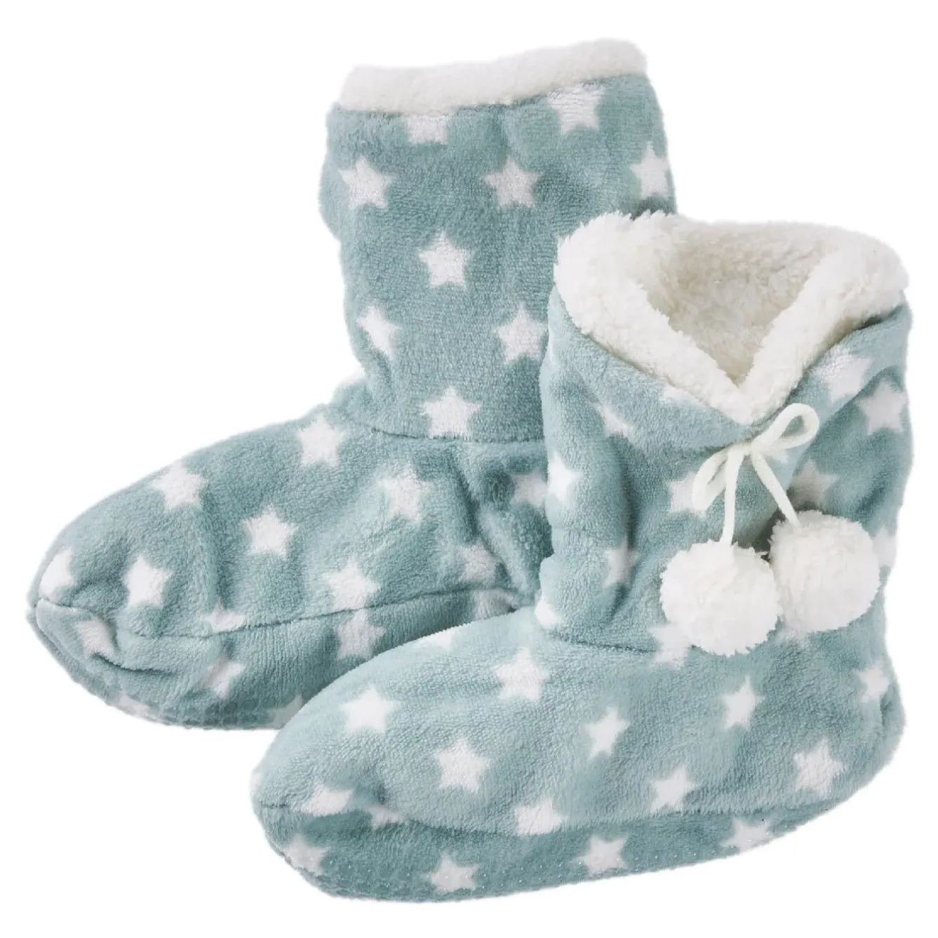 Clearance NANU-NANA Hausschuhe Bootie, Sterne/grün, Größe 37-39