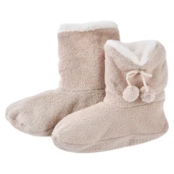 Clearance NANU-NANA Hausschuhe Bootie, Uni/beige, Größe 37-39