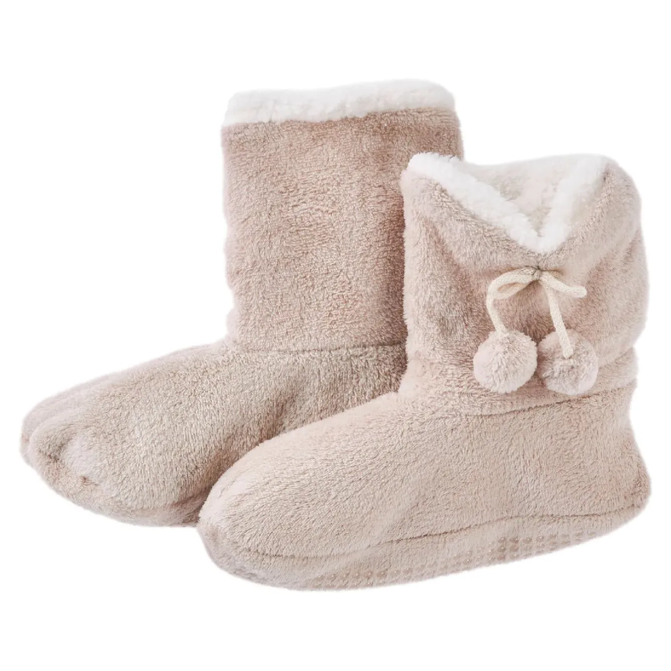 Clearance NANU-NANA Hausschuhe Bootie, Uni/beige, Größe 37-39
