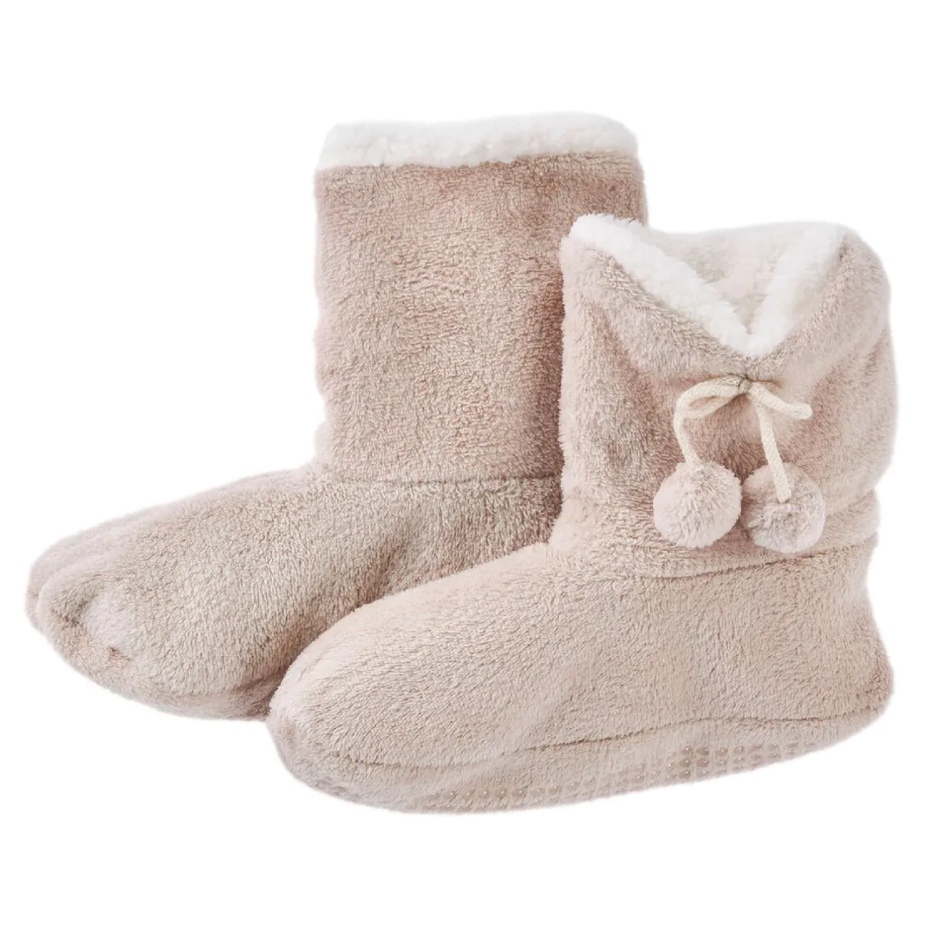 Clearance NANU-NANA Hausschuhe Bootie, Uni/beige, Größe 40-42