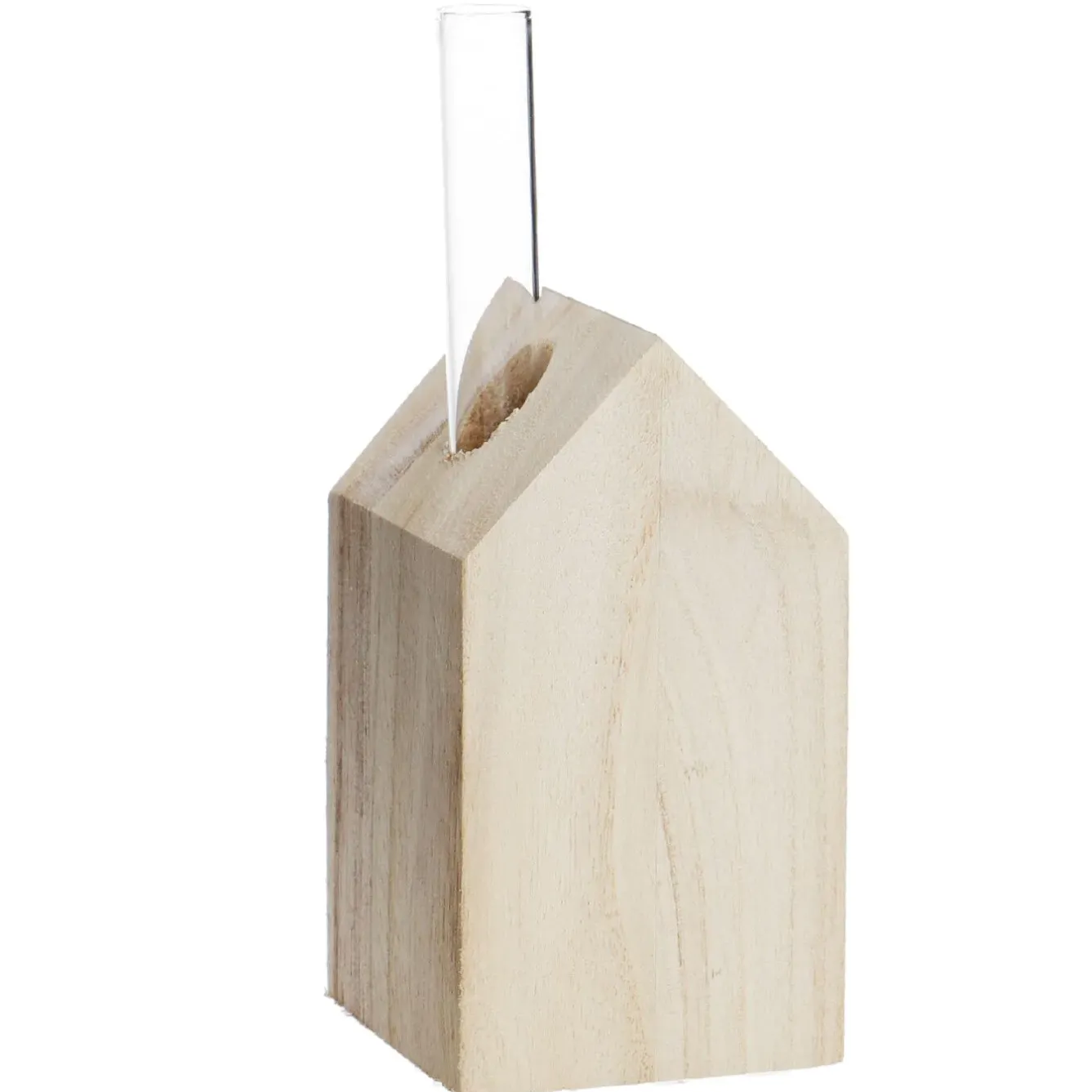 Best NANU-NANA Holzhaus Mit Glasrohr, Natur, 18 Cm