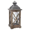 Discount NANU-NANA Holz-Laterne Medan, Braun-gewischt, 39 Cm