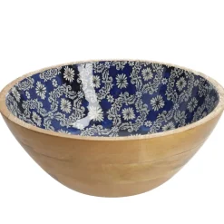 Clearance NANU-NANA Holzschale Motiv, Blau/weiß, 30 Cm