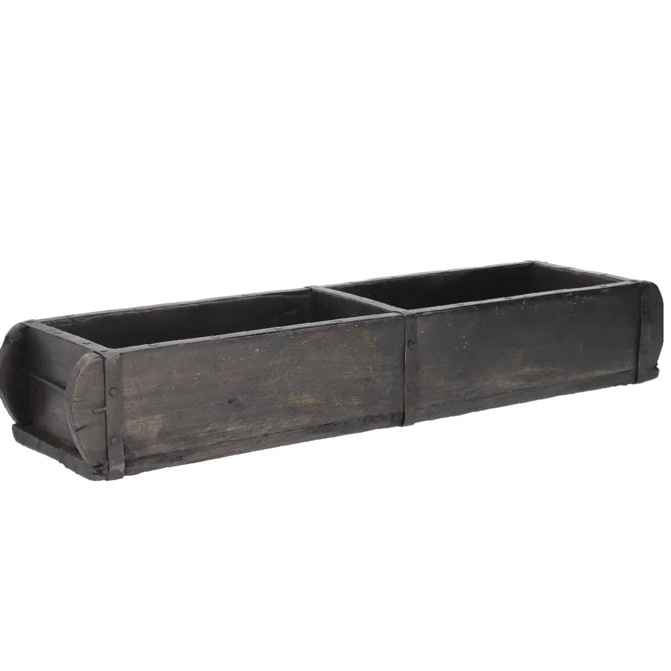 Clearance NANU-NANA Holzschale Rustik, Doppel, Schwarz, 57 Cm