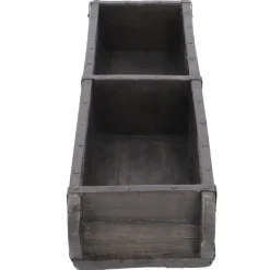 Clearance NANU-NANA Holzschale Rustik, Doppel, Schwarz, 57 Cm