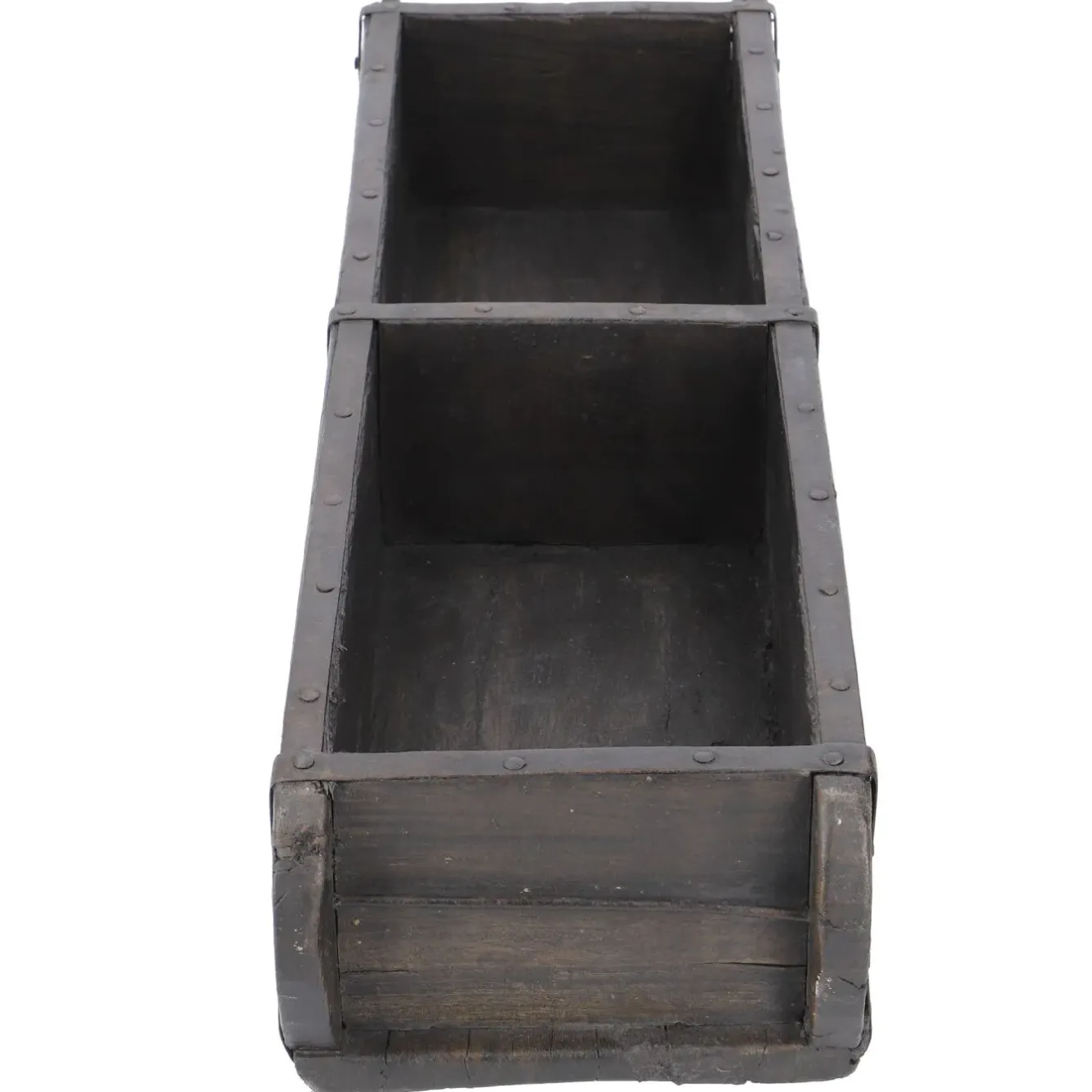 Clearance NANU-NANA Holzschale Rustik, Doppel, Schwarz, 57 Cm
