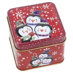 New NANU-NANA Keksdose Mini, Pinguin/rot, 8 X 8 X 6 Cm