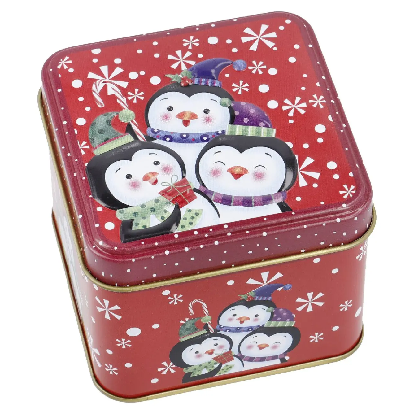 New NANU-NANA Keksdose Mini, Pinguin/rot, 8 X 8 X 6 Cm