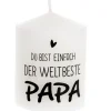 Fashion NANU-NANA Kerze Spruch, Bester Papa, 6 X 8 Cm