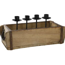 Online NANU-NANA Kerzenhalter Holzschale, Rustik, 30 Cm