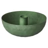 Clearance NANU-NANA Kerzenständer Stabkerze Mit Schale, Dunkelgrün/matt, 14 Cm