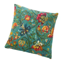 Sale NANU-NANA Kissen Blumen, Türkis, 45 Cm