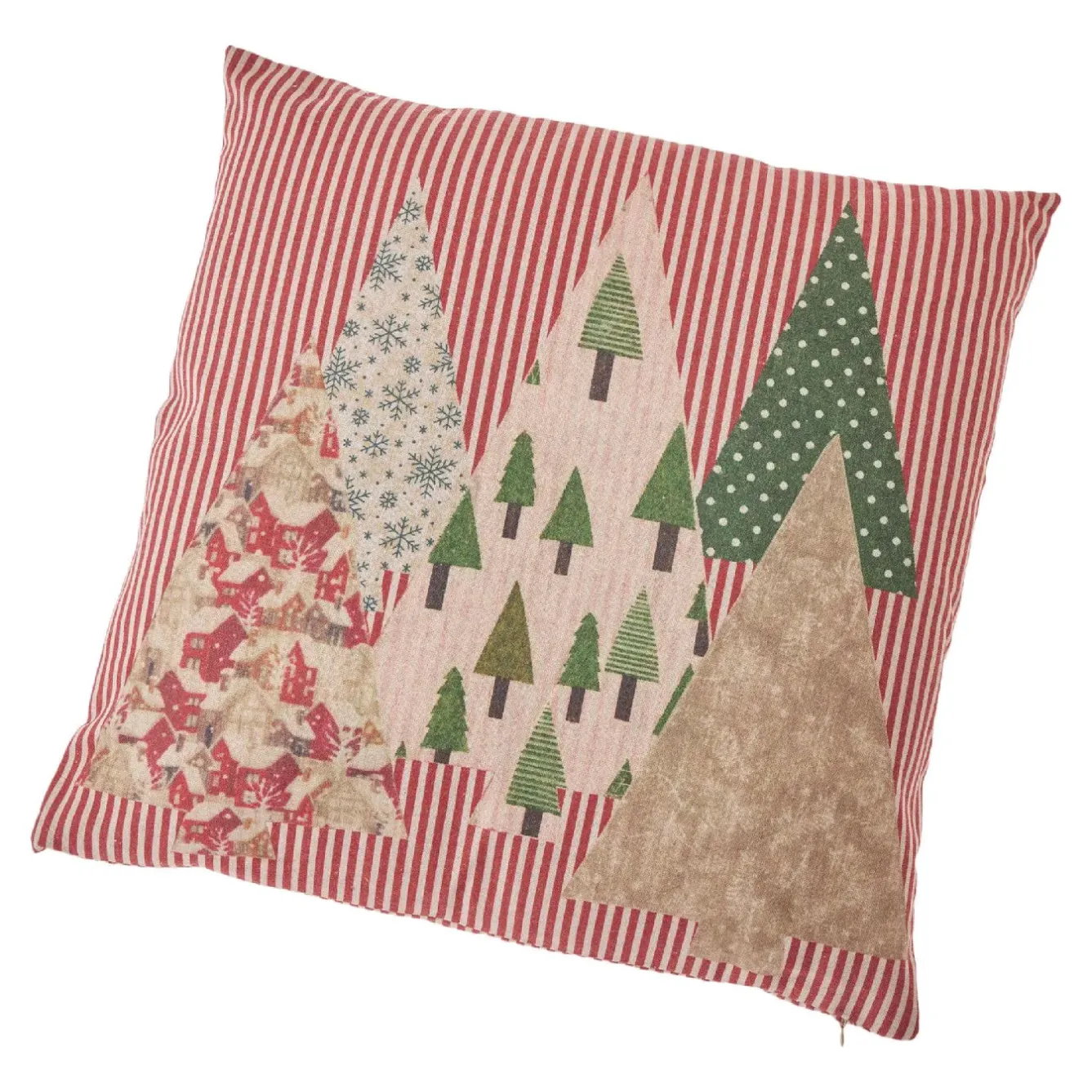 Fashion NANU-NANA Kissen Xmas-Muster, Tanne/Streifen, 45 X 45 Cm