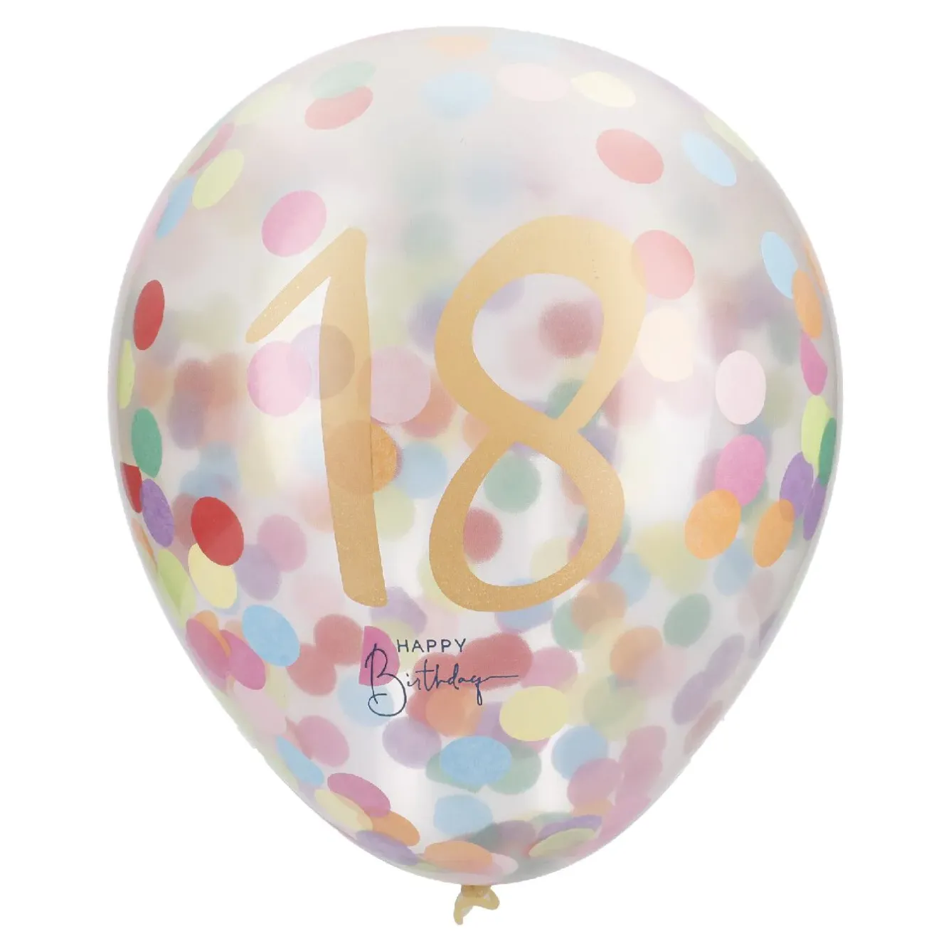 New NANU-NANA Konfetti-Ballon Geburtstag, 18, 6 Stück