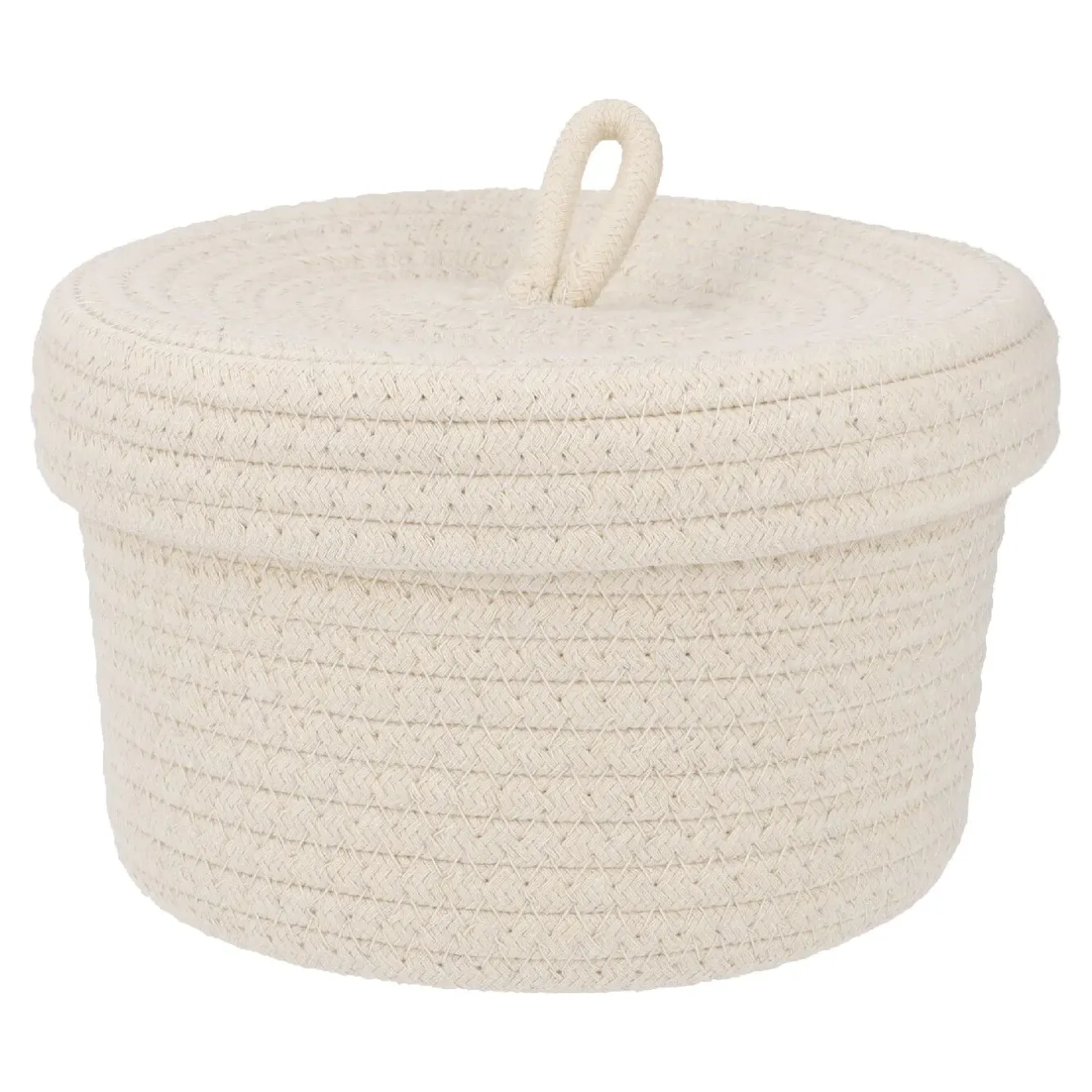 Hot NANU-NANA Korb Mit Deckel, Weiß, 20 X 13 Cm
