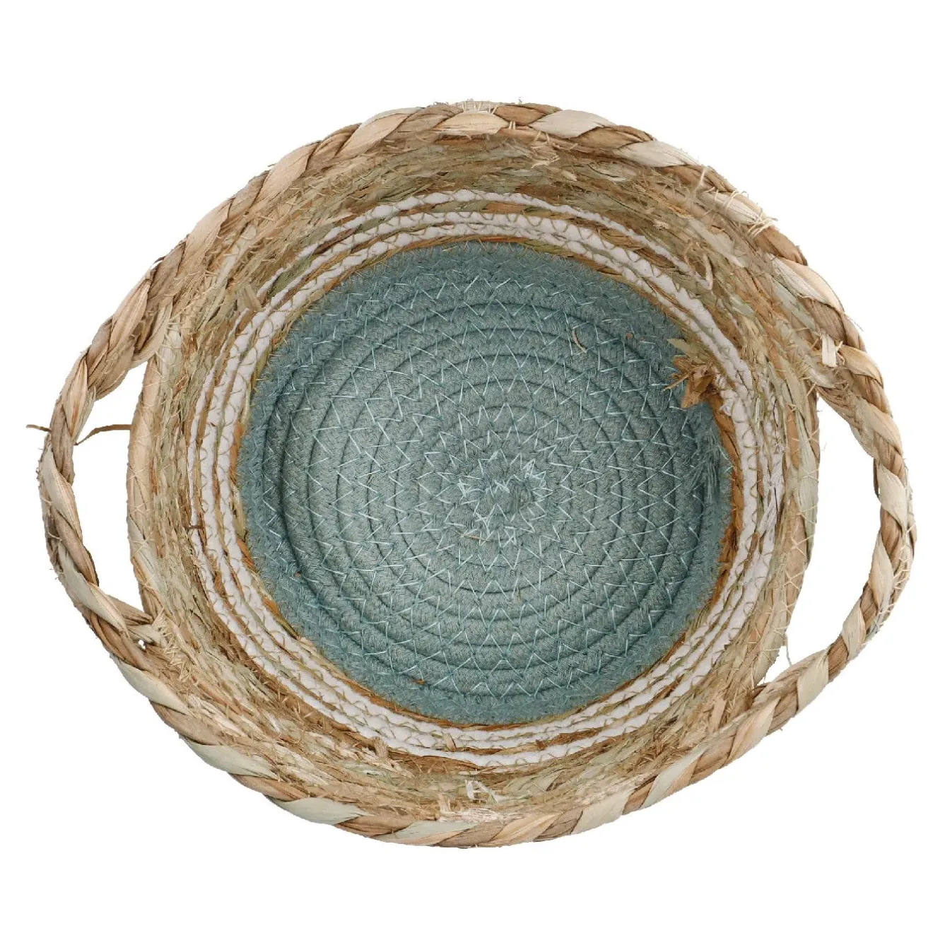 Best NANU-NANA Korb Streifen Mit Henkel, Grün/weiß, 23 X 20 Cm