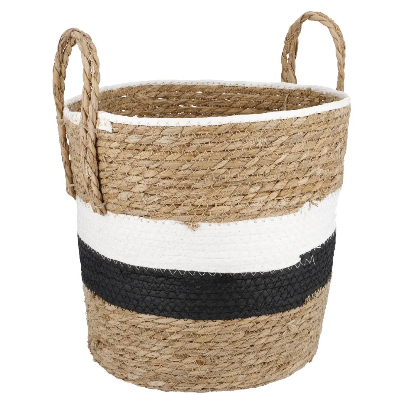 Sale NANU-NANA Korb Wasserhyazinthe, Schwarz/weiß/natur, 30 X 29 Cm
